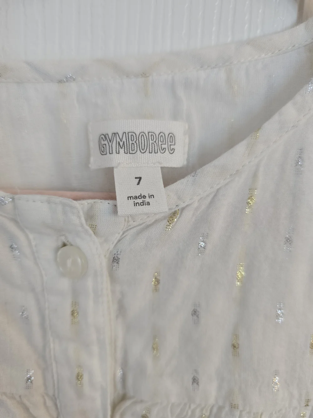 Gymboree Cream Button-Front Peasant Blouse
